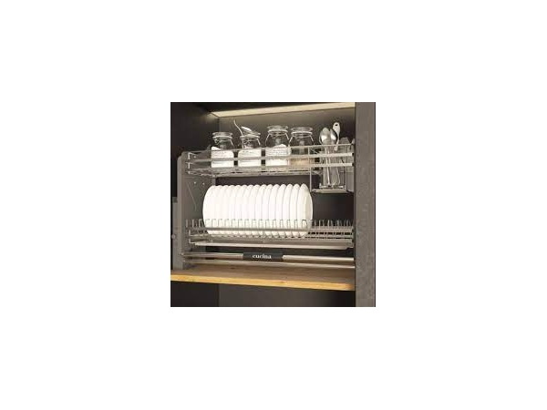 Bộ rổ chén đĩa di động thiết kế lưới dẹt Hafele 800mm KOSMO LENTO 504.76.022